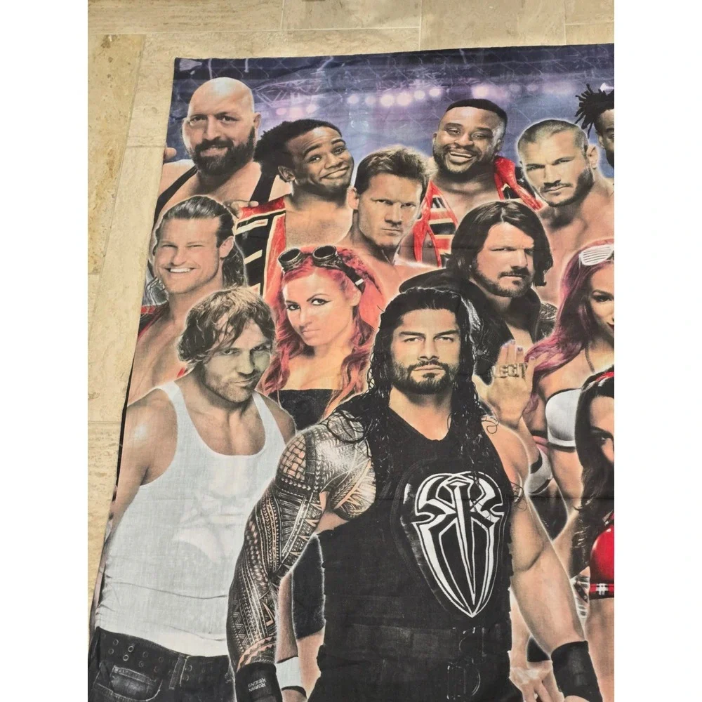 WWE Wrestling Legends Duvet Bed Cover‎ Lightweight 2015 Rock Austin EUC FULL